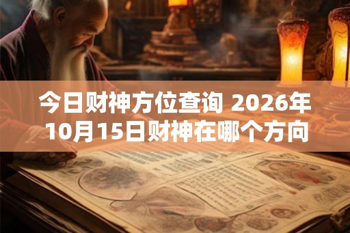 今日财神方位查询 2026年10月15日财神在哪个方向
