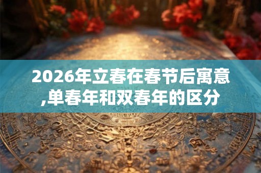 2026年立春在春节后寓意,单春年和双春年的区分