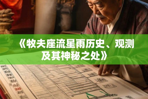 《牧夫座流星雨历史、观测及其神秘之处》
