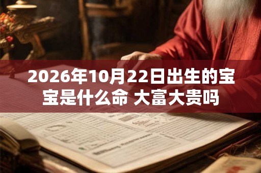 2026年10月22日出生的宝宝是什么命 大富大贵吗