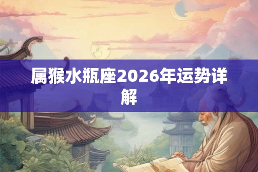 属猴水瓶座2026年运势详解