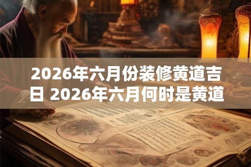 2026年六月份装修黄道吉日 2026年六月何时是黄道吉日装修最佳