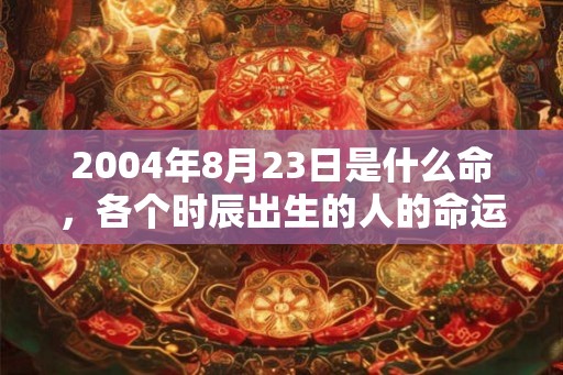 2004年8月23日是什么命，各个时辰出生的人的命运