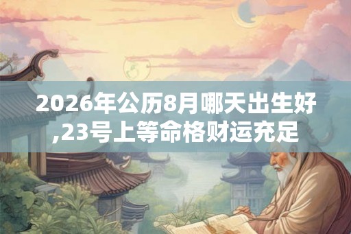 2026年公历8月哪天出生好,23号上等命格财运充足
