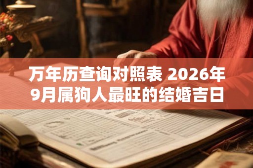 万年历查询对照表 2026年9月属狗人最旺的结婚吉日 万年历查询对照表 2026年9月属狗人最旺的结婚吉日