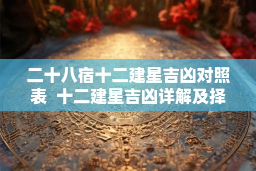 二十八宿十二建星吉凶对照表  十二建星吉凶详解及择吉运用