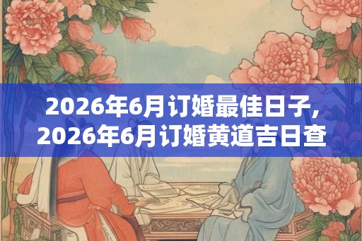 2026年6月订婚最佳日子,2026年6月订婚黄道吉日查询