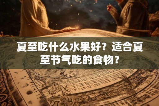 夏至吃什么水果好？适合夏至节气吃的食物？