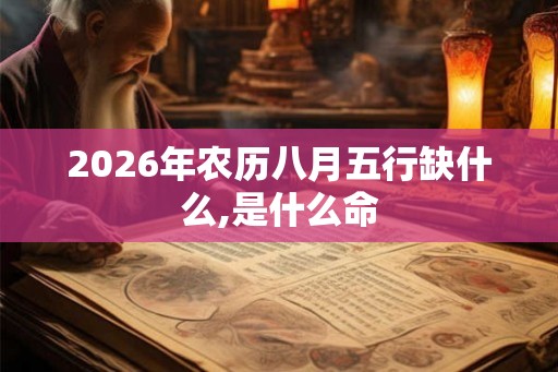 2026年农历八月五行缺什么,是什么命