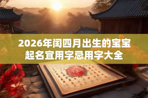 2026年闰四月出生的宝宝起名宜用字忌用字大全