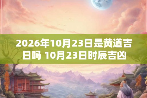 2026年10月23日是黄道吉日吗 10月23日时辰吉凶 2026年10月23日是黄道吉日吗 10月23日时辰吉凶