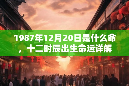 1987年12月20日是什么命，十二时辰出生命运详解