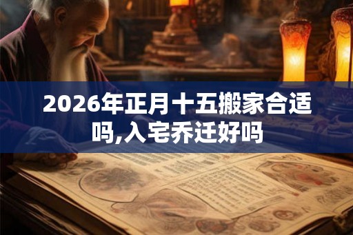 2026年正月十五搬家合适吗,入宅乔迁好吗