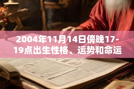 2004年11月14日傍晚17-19点出生性格、运势和命运