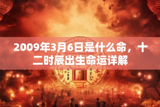 2009年3月6日是什么命，十二时辰出生命运详解