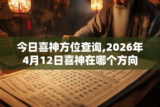今日喜神方位查询,2026年4月12日喜神在哪个方向 今日喜神方位查询,2026年4月12日喜神在哪个方向