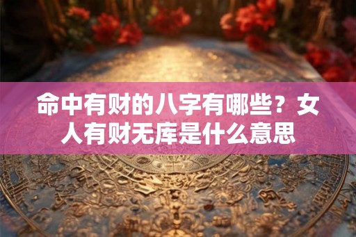 命中有财的八字有哪些？女人有财无库是什么意思