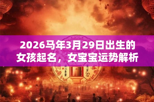 2026马年3月29日出生的女孩起名，女宝宝运势解析