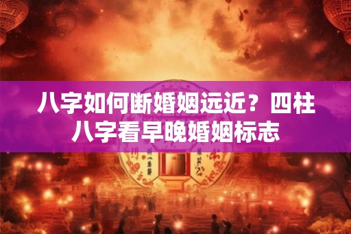 八字如何断婚姻远近？四柱八字看早晚婚姻标志