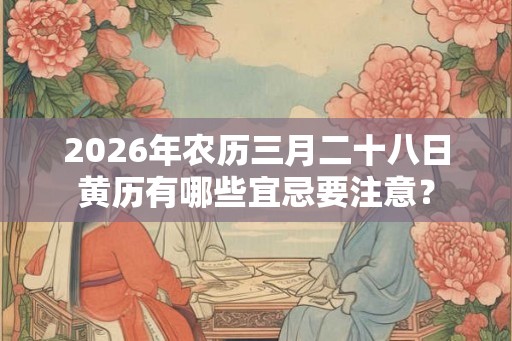 2026年农历三月二十八日黄历有哪些宜忌要注意？