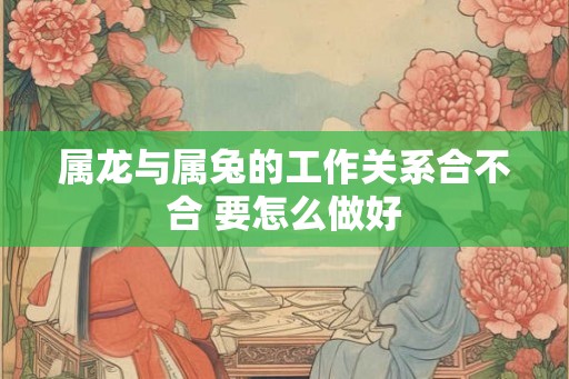 属龙与属兔的工作关系合不合 要怎么做好 属龙与属兔的工作关系合不合 要怎么做好