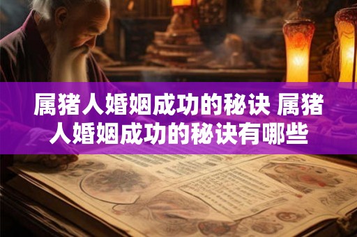 属猪人婚姻成功的秘诀 属猪人婚姻成功的秘诀有哪些