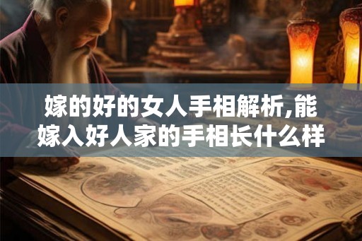 嫁的好的女人手相解析,能嫁入好人家的手相长什么样? 嫁的好的女人手相解析,能嫁入好人家的手相长什么样?