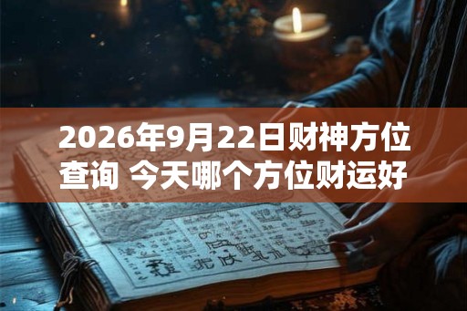 2026年9月22日财神方位查询 今天哪个方位财运好