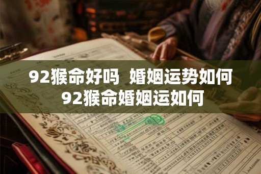 92猴命好吗  婚姻运势如何 92猴命婚姻运如何