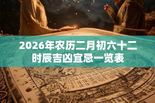 2026年农历二月初六十二时辰吉凶宜忌一览表