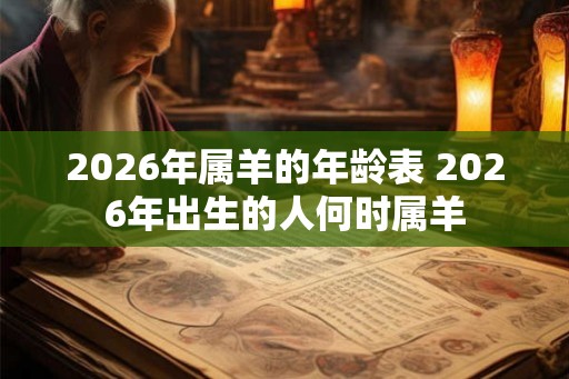 2026年属羊的年龄表 2026年出生的人何时属羊