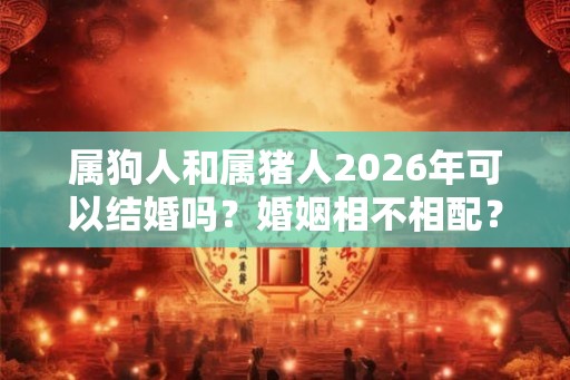 属狗人和属猪人2026年可以结婚吗？婚姻相不相配？