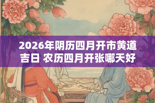 2026年阴历四月开市黄道吉日 农历四月开张哪天好