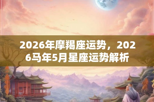 2026年摩羯座运势，2026马年5月星座运势解析