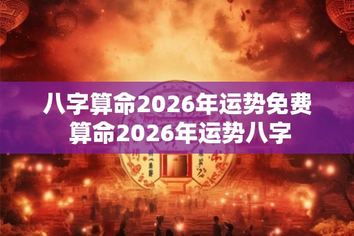 八字算命2026年运势免费 算命2026年运势八字