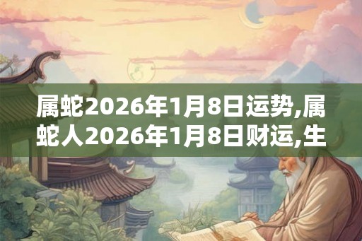 属蛇2026年1月8日运势,属蛇人2026年1月8日财运,生肖蛇2026年1月8日运势