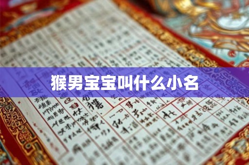 猴男宝宝叫什么小名
