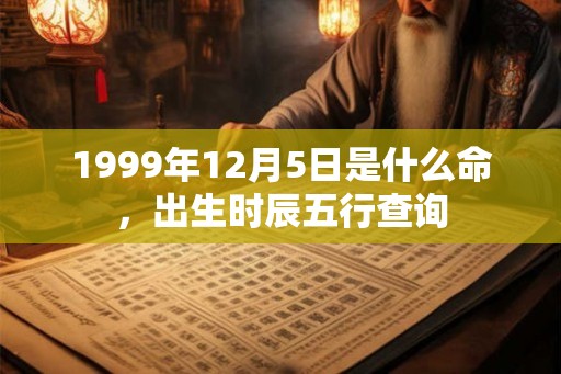 1999年12月5日是什么命，出生时辰五行查询