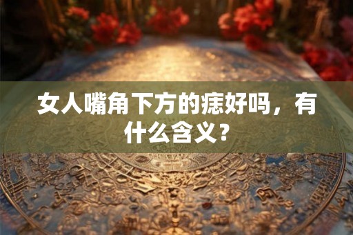 女人嘴角下方的痣好吗，有什么含义？