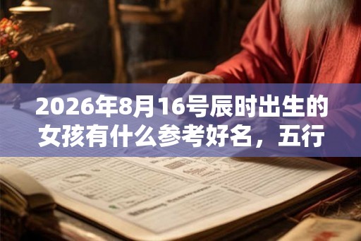 2026年8月16号辰时出生的女孩有什么参考好名，五行属什么