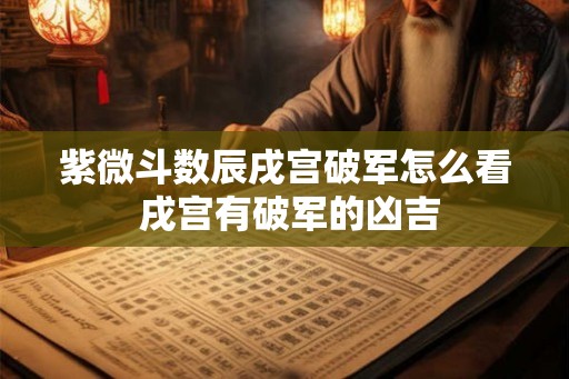 紫微斗数辰戌宫破军怎么看 戌宫有破军的凶吉