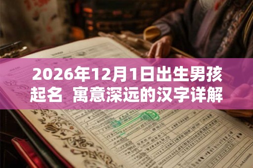 2026年12月1日出生男孩起名  寓意深远的汉字详解
