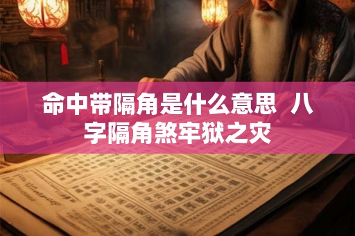命中带隔角是什么意思  八字隔角煞牢狱之灾