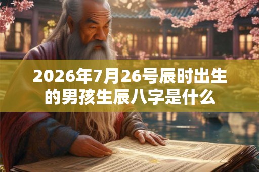 2026年7月26号辰时出生的男孩生辰八字是什么