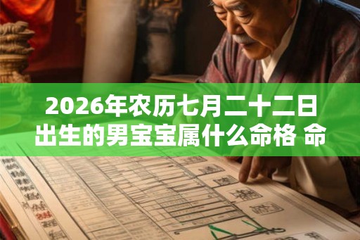 2026年农历七月二十二日出生的男宝宝属什么命格 命运详解
