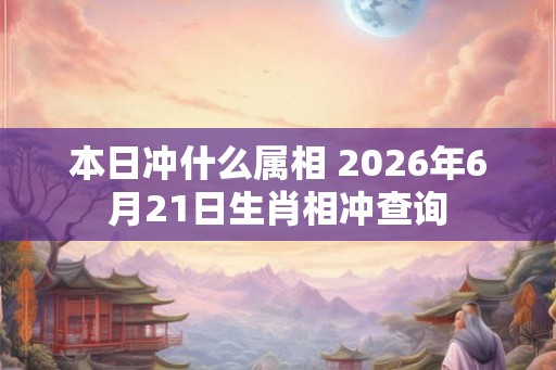 本日冲什么属相 2026年6月21日生肖相冲查询