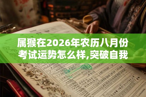属猴在2026年农历八月份考试运势怎么样,突破自我困难重重
