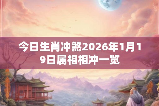 今日生肖冲煞2026年1月19日属相相冲一览