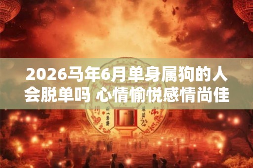 2026马年6月单身属狗的人会脱单吗 心情愉悦感情尚佳