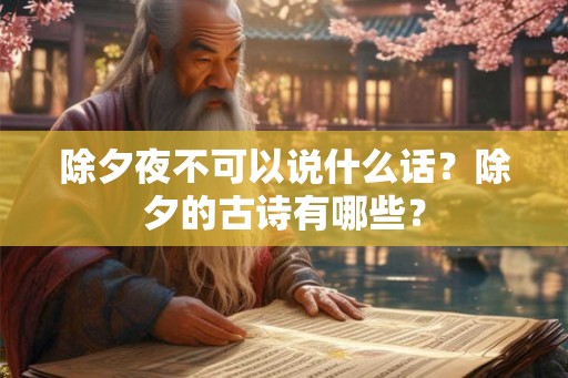 除夕夜不可以说什么话？除夕的古诗有哪些？